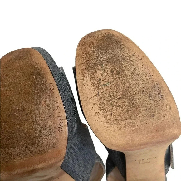 Nine West Denim Retro Platform Heeled Sandals Women’s size 9.5 - Picture 10 of 17